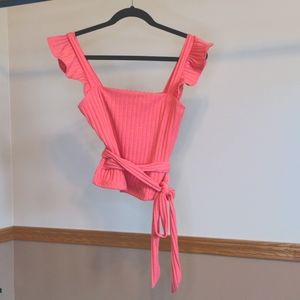 LOST & WANDER ORANGE LIVING FREE TOP Size: Small